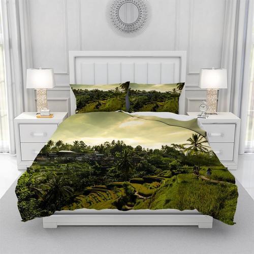 Housse De Couette Paysage Verdoyant Parure De Lit Adulte Avec Ferme... on Productcaster.