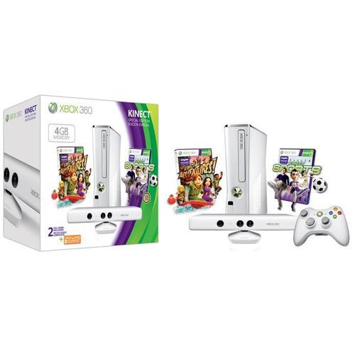 Pack Xbox 360 4 Go + Kinect Blanche Edition Limitée + Kinect Sports... on Productcaster.