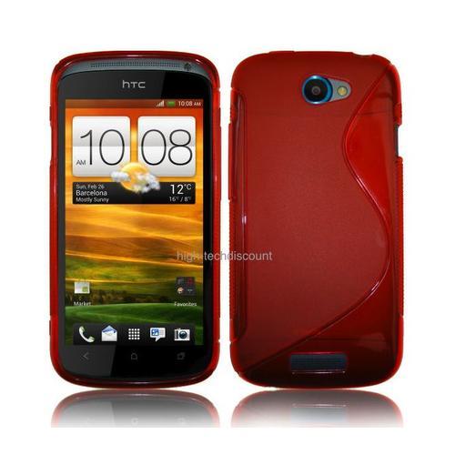 Housse Etui Coque Silicone Gel Rouge Pour Htc One S + Film Écran on Productcaster.