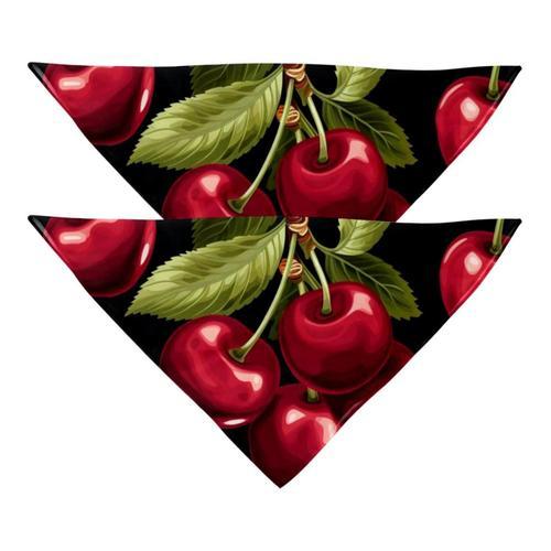 Lot De 2 Écharpes Tendance Pour Animaux De Compagnie, Motif Cerises... on Productcaster.