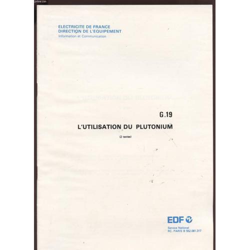 L'utilisation Du Plutanium - Extrait De Le Mois De L'environnement ... on Productcaster.