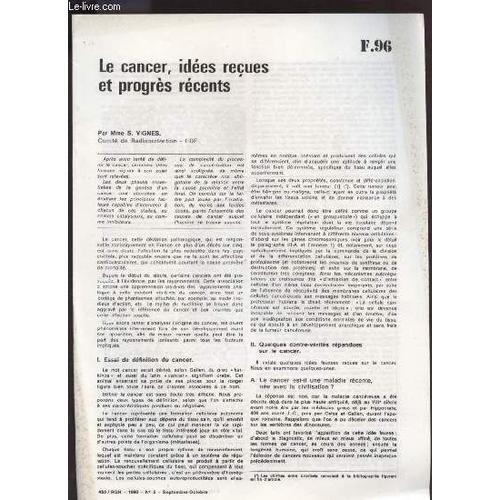 Le Cancer, Idees Recues Et Progres Recents - F96 - 450/Rgn - 1980 -... on Productcaster.