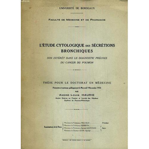 L'étude Cytologique Des Sécrétions Bronchiques on Productcaster.