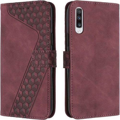 Etui Coque Pour Samsung Galaxy A50, Protection Housse En Cuir Pu Po... on Productcaster.