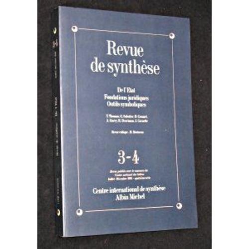 Revue De Synthèse, Numéro 3-4 : De L'etat, Fondations Juridiques, O... on Productcaster.