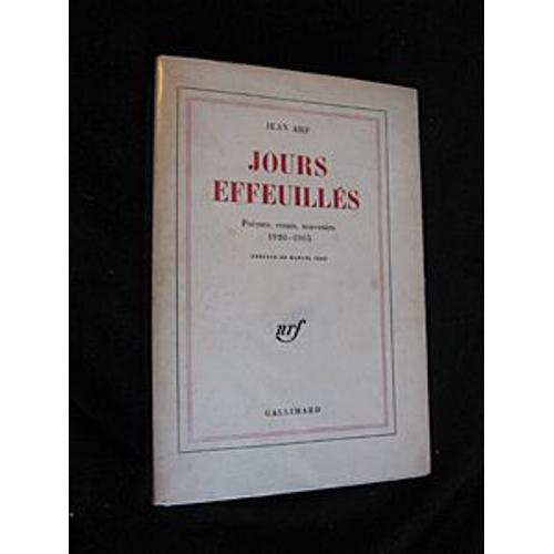 Jours Effeuillés. Poèmes, Essais, Souvenirs 1920-1965 on Productcaster.