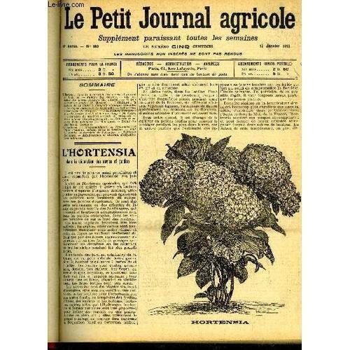 Le Petit Journal Agricole N° 889 - L'hortensia Dans La Décoration D... on Productcaster.