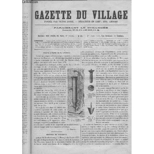 Gazette Du Village Sixième Année N° 31 - Pompe À Purin De M. Legran... on Productcaster.