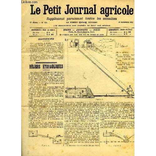 Le Petit Journal Agricole N° 873 - Béliers, Hydrauliques. (J. Brica... on Productcaster.