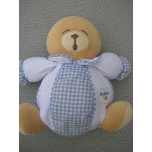 Doudou Ours Dormeur Kaloo Boule Vichy Bleu 26 Cm (Reconditionné) on Productcaster.