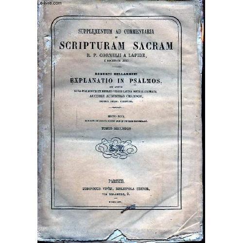 Supplementum Ad Commentaria In Scripturam Sacram E. P. Cornelii A L... on Productcaster.