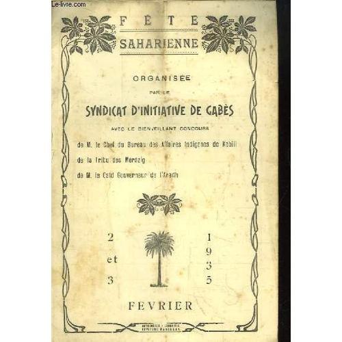 Programme De La Fête Saharienne, Des 2 Et 3 Février 1935. on Productcaster.