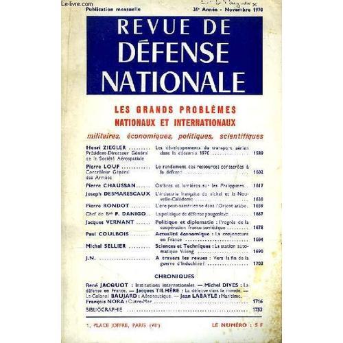 Revue De Défense Nationale, 26ème Année - Novembre 1970 : Les Dével... on Productcaster.