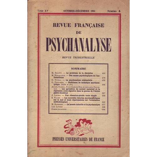 Revue Francaise De Psychanalyse Tome Xv N °4 on Productcaster.