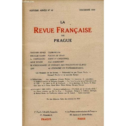 La Revue Francaise De Prague / 8ème Annee / N° 46 / Decembre 1929. on Productcaster.