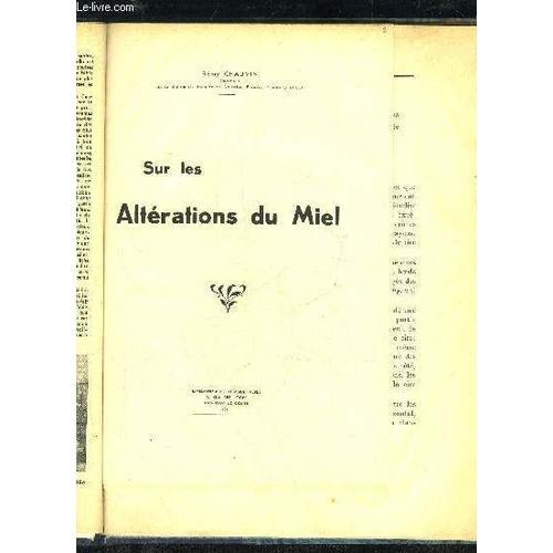 Sur Les Alterations Du Miel on Productcaster.