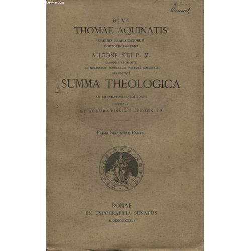 Divi Thomae Aquinatis - Summa Theologica Prima Secundae Partis on Productcaster.