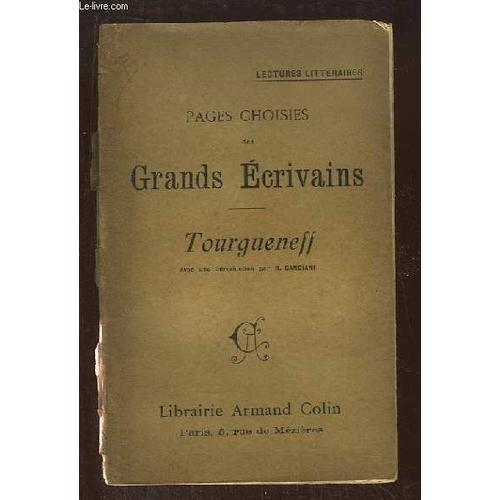 Pages Choisies Des Grands Ecrivains. Tourgueneff. on Productcaster.