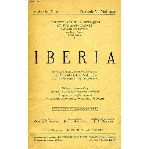 Iberia, 2e Annee, N° 2, Fasc. V, Mai 1947 on Productcaster.