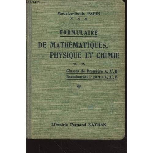 Formulaire De Mathematique Physique Et Chimie Classe De Premiere on Productcaster.