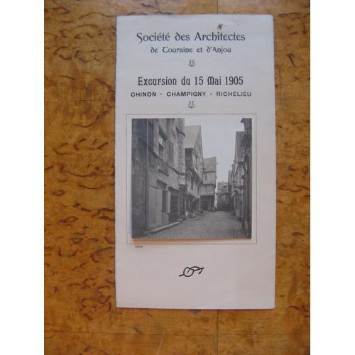 Menus 15/05/1905 Société Des Architectes De Touraine Et D'anjou- Ex... on Productcaster.