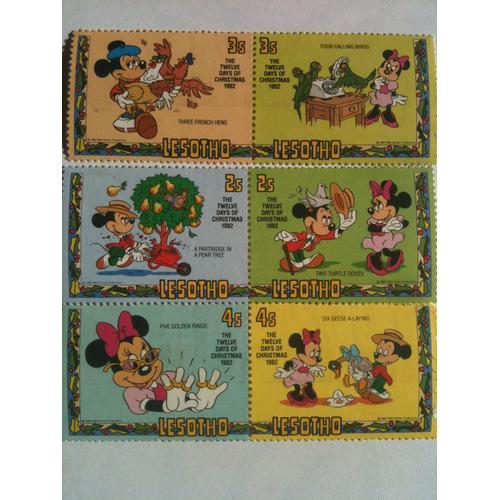 Lot De 6 Timbres Disney Lesotho 1982 on Productcaster.