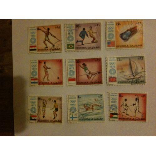 Lot De 9 Timbres Sport Munich 1972 Fujeira on Productcaster.