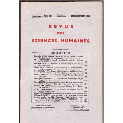 Revue Des Sciences Humaines 131 on Productcaster.