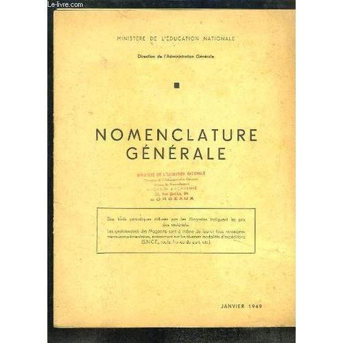 Nomenclature Générale. on Productcaster.