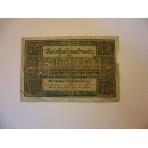 Allemagne 10 Mark 1920 , Usagé on Productcaster.