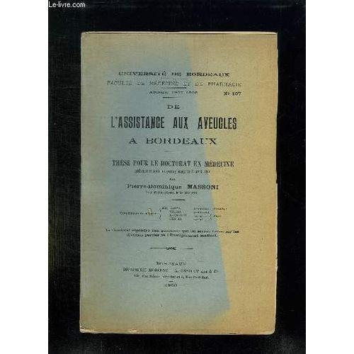 Faculte De Medecine Et De Pharmacie N° 107 Annee 1907 - 1908. De L ... on Productcaster.