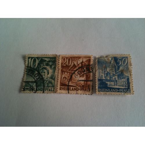 Lot De 3 Timbres Allemagne Rhénanie Palatinat Sous Occupation Milit... on Productcaster.