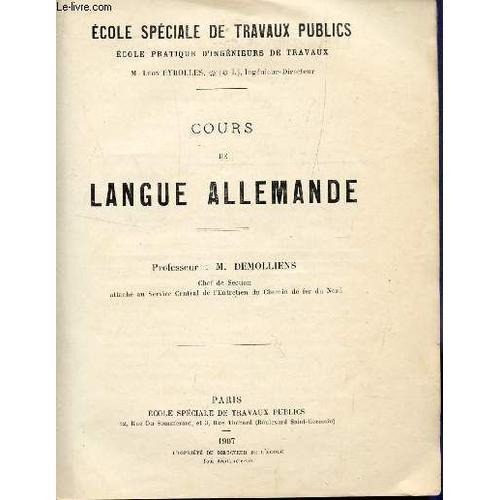 Cours De Langue Allemande / Ecole Speiale De Travaux Publics. on Productcaster.