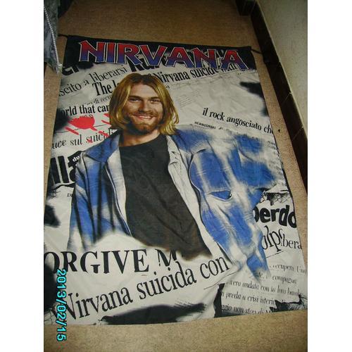 Drapeau Poster En Tissu Kurt Cobain Nirvana 131x91 on Productcaster.