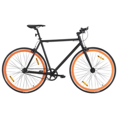 Vidaxl Vélo À Pignon Fixe Noir Et Orange 700c 55 Cm on Productcaster.