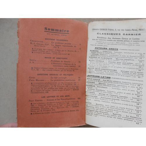 La Vie Intellectuelle 10 Avril 1935 Religion Politique Philosophie ... on Productcaster.