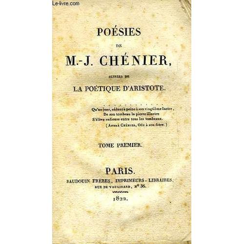 Poesies De M.-J. Chenier, Suivies De La Poetique D'aristote, Tome I on Productcaster.