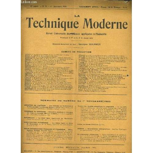 La Technique Moderne N°21 15e Annee - Les Methodes De Verifications... on Productcaster.