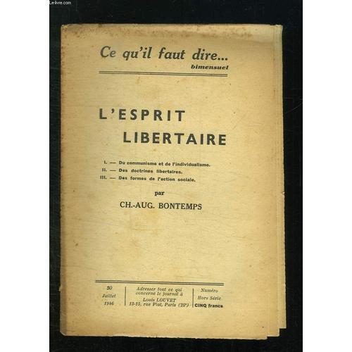 L Esprit Libertaire N° Hors Serie. 30 Juillet 1946. on Productcaster.