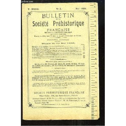 Bulletin De La Société Préhistorique Française. N°5 - Tome 32 : Men... on Productcaster.