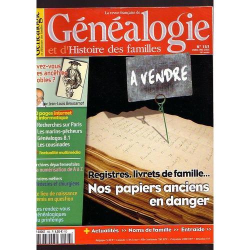 Revue Francaise De Genealogie (La) N° 163 Du 01/04/2006 on Productcaster.