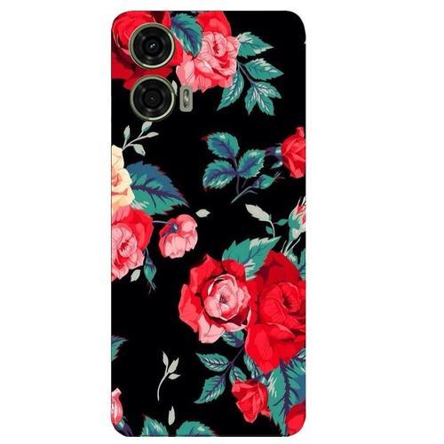 Coque Pour Moto G24 Et G04 Fleur Rouge Rose Vintage on Productcaster.