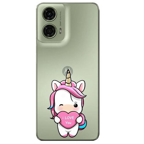 Coque Pour Moto G73 5g Licorne Coeur Kawaii I Love You on Productcaster.