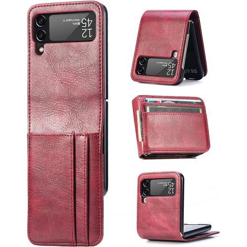 Housse Etui Pour Samsung Galaxy Z Flip 4 Coque, Cuir + Pc, Anti-Chu... on Productcaster.