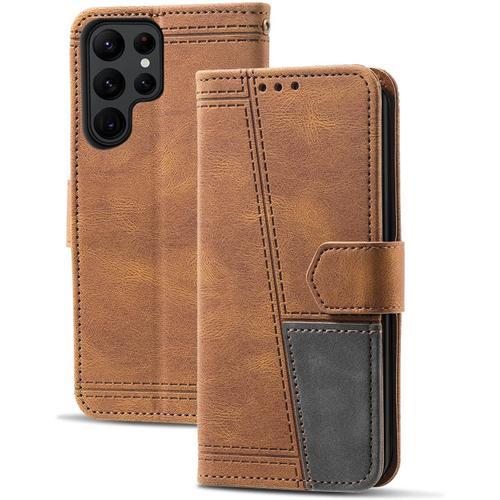 Coque Compatible Avec Galaxy S22 Ultra, Portefeuille Housse En Cuir... on Productcaster.