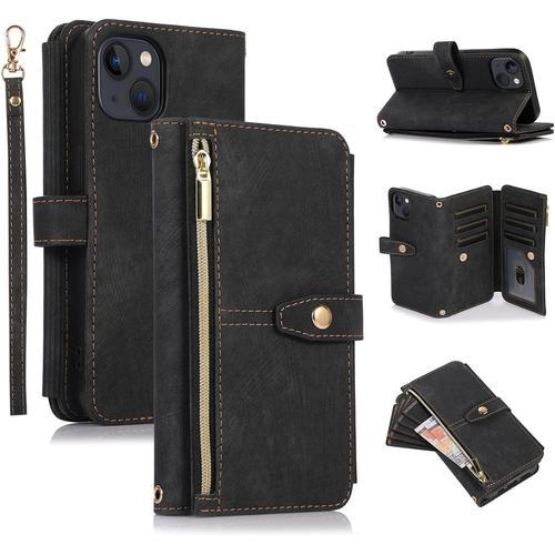 Etui Pour Iphone 13 Mini 5.4 Inch, Portefeuille Cuir Pu Retro Rabat... on Productcaster.