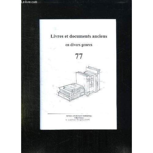 Catalogue De Livres Et Documents Anciens En Divers Genres. on Productcaster.