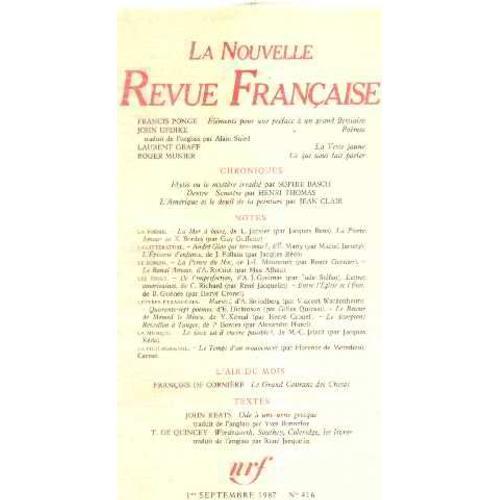 La Nouvelle Revue Francaise N° 416 / Eo Numerotée Sur Velin ( N° 6 ) on Productcaster.