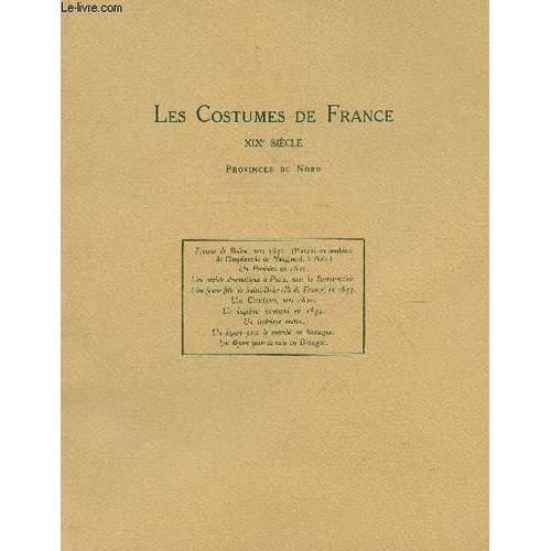 Les Costumes De France - Xixe Siecle - Provinces Du Nord / Collatio... on Productcaster.