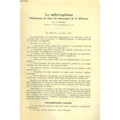 La Methyl-Ergobasine Medicament De Choix Des Hemorragies De La Deli... on Productcaster.